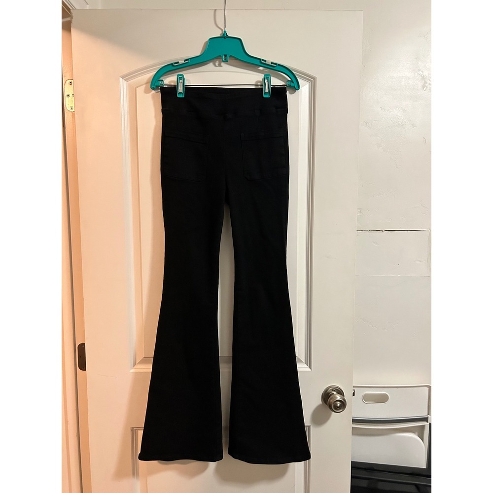 FRAME Bardot Jetset Flare Pants Noir Black High‎ Rise Pull On Size medium